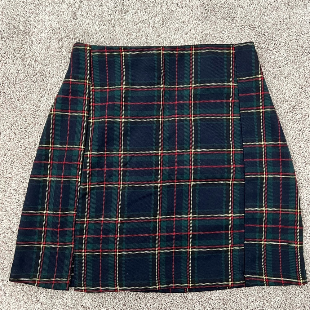 Brandy Melville Plaid Mini Pencil Skirt